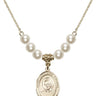 Saint Josemaria Escriva Crystal Necklace | 3/4 inch | 6mm Beads   14kt Gold Filled