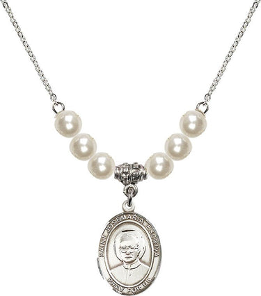 Saint Josemaria Escriva Crystal Necklace | 3/4 inch | 6mm Beads | N31-8362