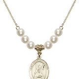 Saint Frances of Rome Crystal Necklace | 3/4 inch | 6mm Beads   14kt Gold Filled