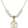 Saint Frances of Rome Crystal Necklace | 3/4 inch | 6mm Beads   14kt Gold Filled
