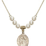 Divine Mercy Crystal Necklace | 3/4 inch | 6mm Beads   14kt Gold Filled