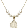 Saint John Berchmans Crystal Necklace | 3/4 inch | 6mm Beads   14kt Gold Filled