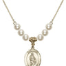 Saint Anne Crystal Necklace | 3/4 inch | 6mm Beads   14kt Gold Filled