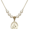 Saint Simon the Apostle Crystal Necklace | 3/4 inch | 6mm Beads   14kt Gold Filled