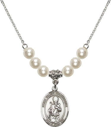Saint Simon the Apostle Crystal Necklace | 3/4 inch | 6mm Beads | N31-8375