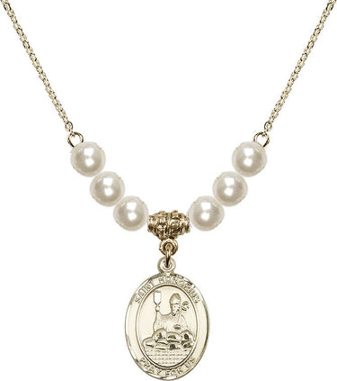 Saint Honorius of Amiens Crystal Necklace | 3/4 inch | 6mm Beads | N31-8376