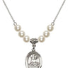 Saint Honorius of Amiens Crystal Necklace | 3/4 inch | 6mm Beads   Sterling Silver