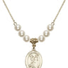 Saint Rocco Crystal Necklace | 3/4 inch | 6mm Beads   14kt Gold Filled