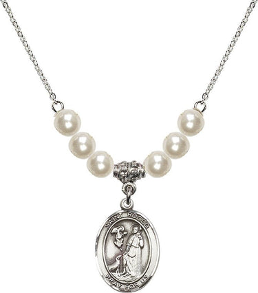 Saint Rocco Crystal Necklace | 3/4 inch | 6mm Beads | N31-8377