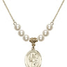 Saint Uriel the Archangel Crystal Necklace | 3/4 inch | 6mm Beads   14kt Gold Filled