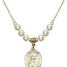 Saint Aidan of Lindesfarne Crystal Necklace | 3/4 inch | 6mm Beads   14kt Gold Filled