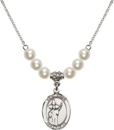 Saint Aidan of Lindesfarne Crystal Necklace | 3/4 inch | 6mm Beads | N31-8381