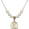 Saint Drogo Crystal Necklace | 3/4 inch | 6mm Beads   14kt Gold Filled