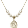 Saint Bernadine of Sienna Crystal Necklace | 3/4 inch | 6mm Beads   14kt Gold Filled