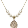 Our Lady of Assumption Crystal Necklace | 3/4 inch | 6mm Beads   14kt Gold Filled