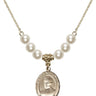 Blessed Miguel Pro Crystal Necklace | 3/4 inch | 6mm Beads   14kt Gold Filled