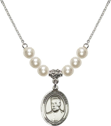 Blessed Miguel Pro Crystal Necklace | 3/4 inch | 6mm Beads | N31-8389