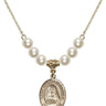 Saint Pauline Visintainer Crystal Necklace | 3/4 inch | 6mm Beads   14kt Gold Filled