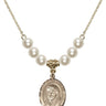 Saint Peter Canisius Crystal Necklace | 3/4 inch | 6mm Beads   14kt Gold Filled