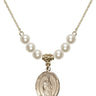 Saint Nathanael Crystal Necklace | 3/4 inch | 6mm Beads   14kt Gold Filled