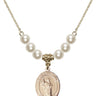 Saint Columbkille Crystal Necklace | 3/4 inch | 6mm Beads   14kt Gold Filled