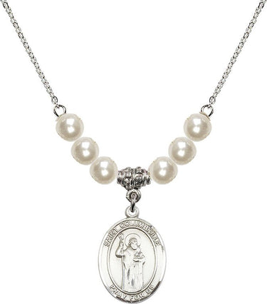 Saint Columbkille Crystal Necklace | 3/4 inch | 6mm Beads | N31-8399