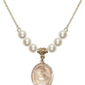 Saint Daniel Comboni Crystal Necklace | 3/4 inch | 6mm Beads   14kt Gold Filled