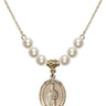 Saint Eligius of Noyon Crystal Necklace | 3/4 inch | 6mm Beads   14kt Gold Filled
