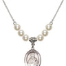 Saint Gerald Crystal Necklace | 3/4 inch | 6mm Beads   Sterling Silver