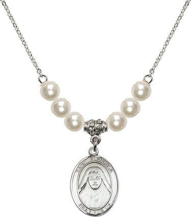 Saint Alphonsa of India Crystal Necklace | 3/4 inch | 6mm Beads | N31-8406