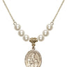 Saint Margaret of Scotland Crystal Necklace | 3/4 inch | 6mm Beads   14kt Gold Filled