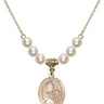 Saint Viator of Bergamo Crystal Necklace | 3/4 inch | 6mm Beads   14kt Gold Filled