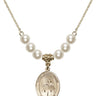 Saint Jeanne Jugan Crystal Necklace | 3/4 inch | 6mm Beads   14kt Gold Filled