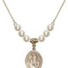 Saints Peter & Paul Crystal Necklace | 3/4 inch | 6mm Beads   14kt Gold Filled
