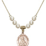 Saint Lydia Purpuraria Crystal Necklace | 3/4 inch | 6mm Beads   14kt Gold Filled