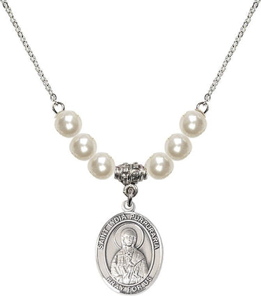 Saint Lydia Purpuraria Crystal Necklace | 3/4 inch | 6mm Beads | N31-8411