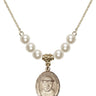 Saint Damien of Molokai Crystal Necklace | 3/4 inch | 6mm Beads   14kt Gold Filled