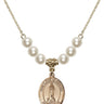 Our Lady of Kibeho Crystal Necklace | 3/4 inch | 6mm Beads   14kt Gold Filled