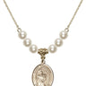 Saint Theodore Stratelates Crystal Necklace | 3/4 inch | 6mm Beads   14kt Gold Filled