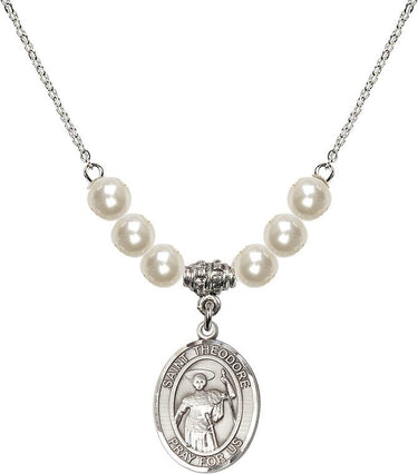 Saint Theodore Stratelates Crystal Necklace | 3/4 inch | 6mm Beads | N31-8415