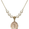 Saint Maron Crystal Necklace | 3/4 inch | 6mm Beads   14kt Gold Filled