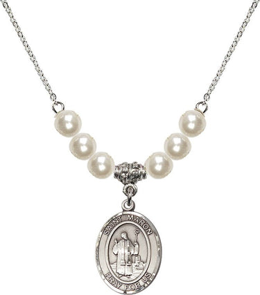 Saint Maron Crystal Necklace | 3/4 inch | 6mm Beads | N31-8417