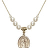 Saint Dismas Crystal Necklace | 3/4 inch | 6mm Beads   14kt Gold Filled