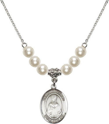 Saint Winifred of Wales Crystal Necklace | 3/4 inch | 6mm Beads | N31-8419