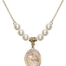 Saint Margaret Mary Alacoque Crystal Necklace | 3/4 inch | 6mm Beads   14kt Gold Filled