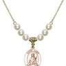 Saint Lucy Crystal Necklace | 3/4 inch | 6mm Beads   14kt Gold Filled