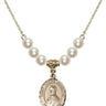 Saint Andre Bessette Crystal Necklace | 3/4 inch | 6mm Beads   14kt Gold Filled