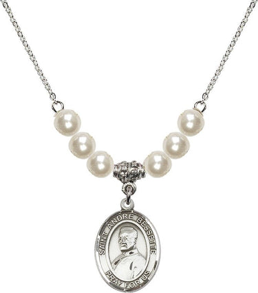 Saint Andre Bessette Crystal Necklace | 3/4 inch | 6mm Beads | N31-8424