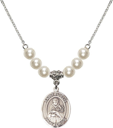 Saint Fidelis of Sigmaringen Crystal Necklace | 3/4 inch | 6mm Beads | N31-8426