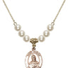 Saint Fabian Crystal Necklace | 3/4 inch | 6mm Beads   14kt Gold Filled